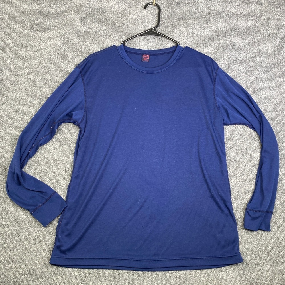Patagonia Capilene Mens Large Blue Long Sleeve Base Layer Shirt Made in USA Vtg